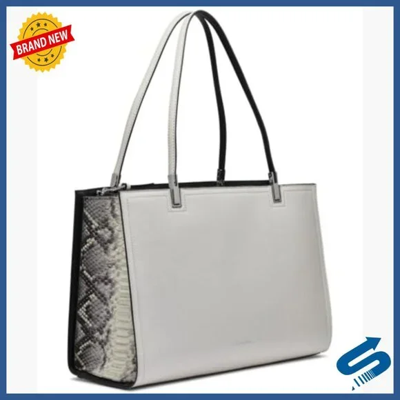 Vegan Leather Triple Compartment Tote with Adjustable Strap